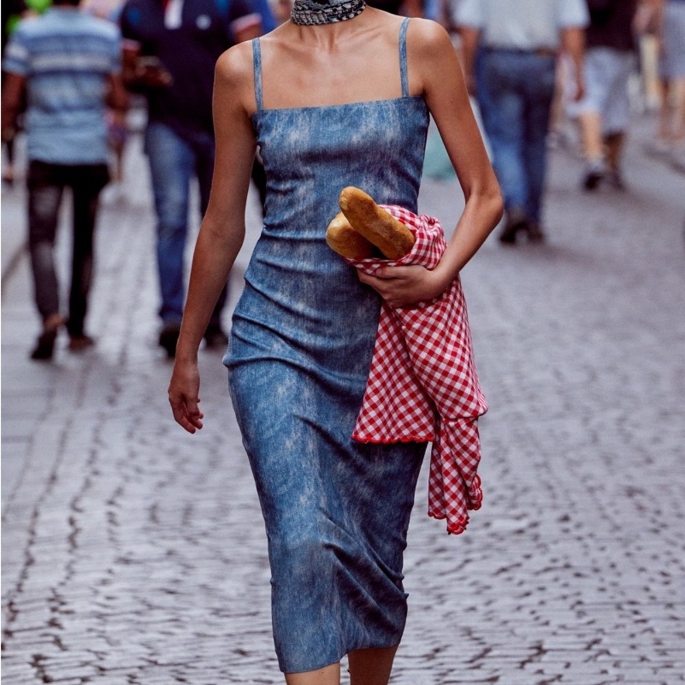zara tight jean maxi dress